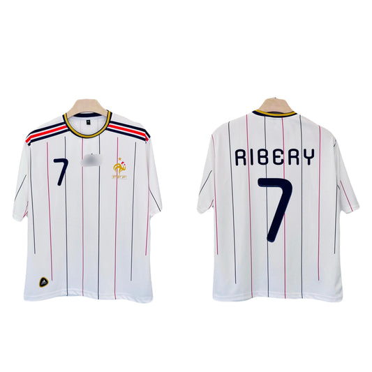 France ribery  2009-10 Away  Five sleeve Roundneck Sublimation - Ms Retro Store