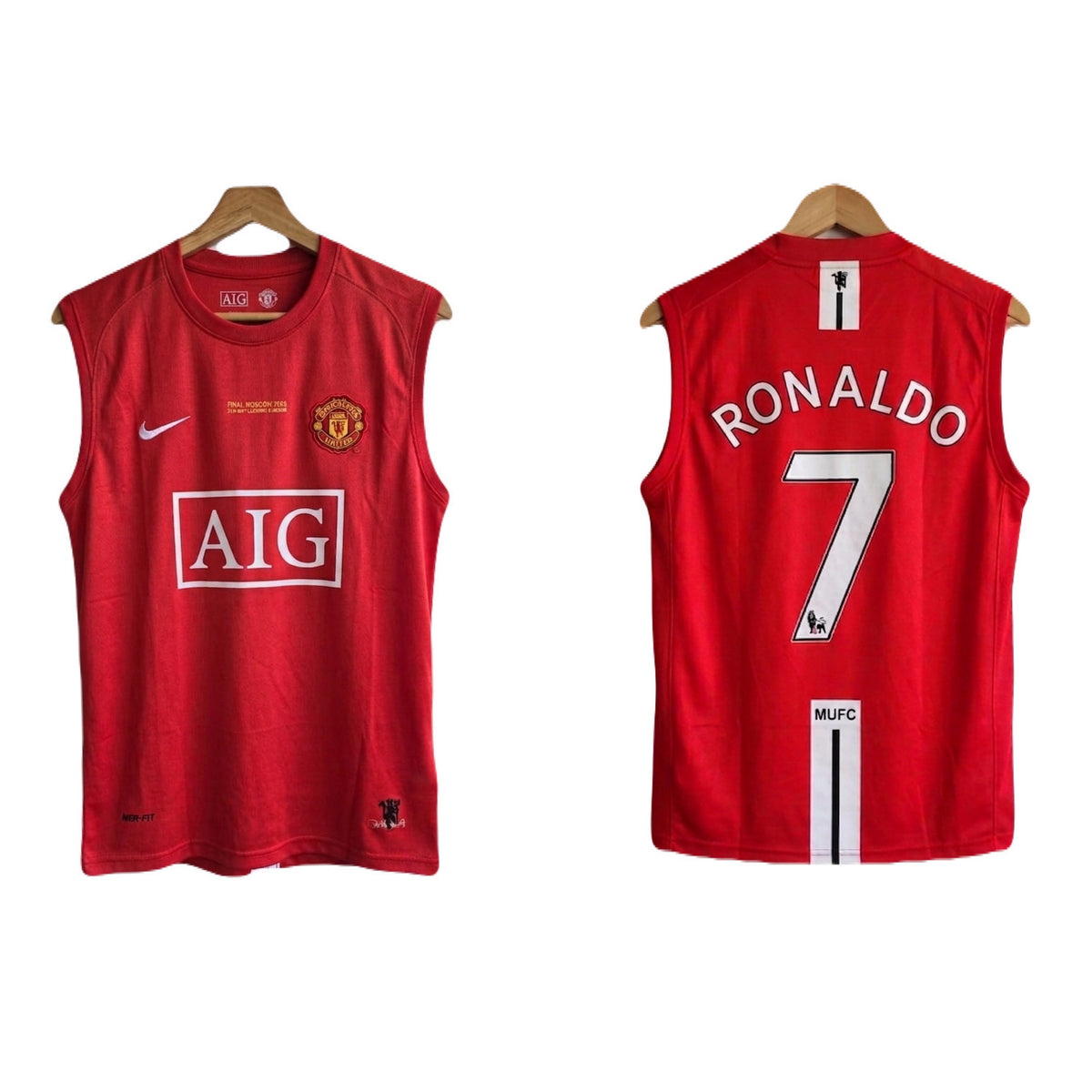 Manchester United ronaldo 2008 final edition sleevless bibs embroidery - P1517 ms retro store