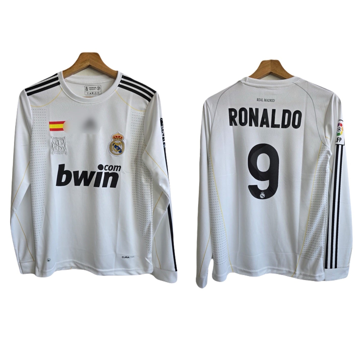 Realmadrid 2009/10 home jersey full sleeve ronaldo P17 - ms retro store