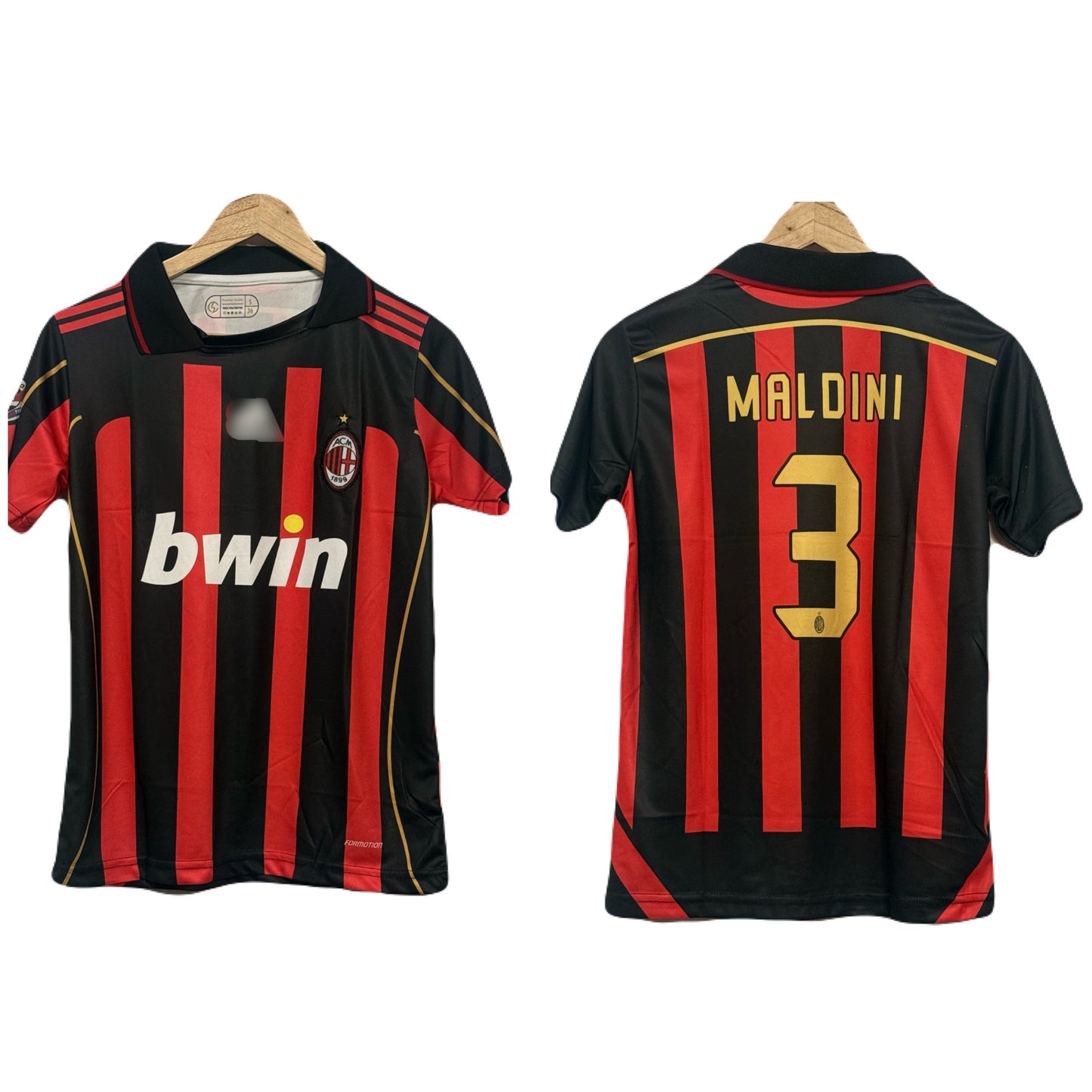 Ac Milan 2006-07 Home kit Polo Maldini Half Sleeve - Ms Retro Store