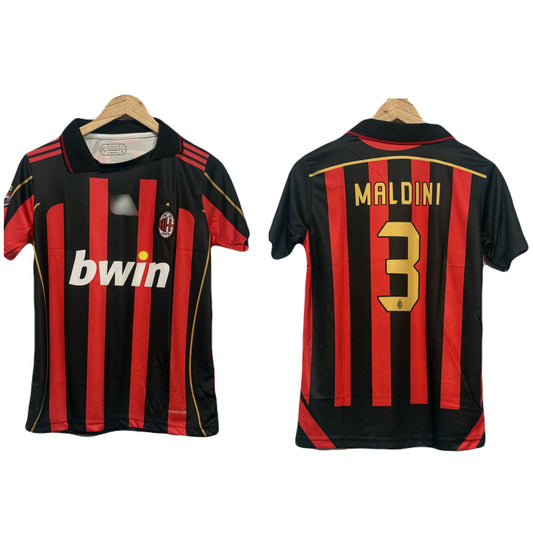 Ac Milan 2006-07 Home kit Polo Maldini Half Sleeve - Ms Retro Store