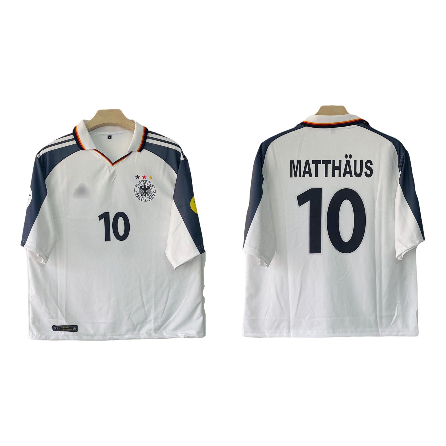 Matthaus Germany 1996 home  Collar Five sleeve Jersey -