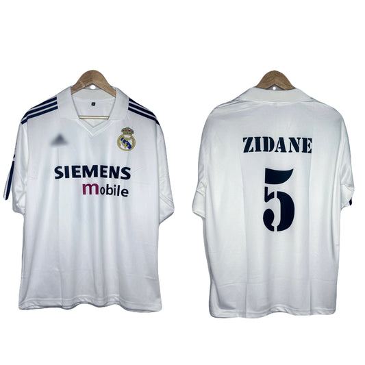 Real Madrid 2003-04 Home Kit Zidane Five Sleeve - Ms Retro Store