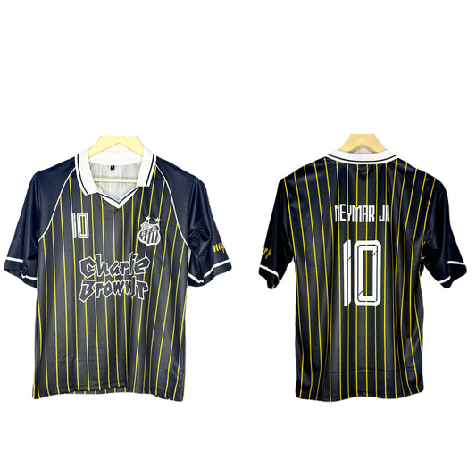 Santos Charlie Brown Black Neymar Five Sleeve - P1212 Ms Retro Store
