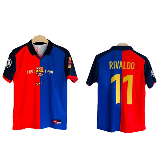 Best Retro jersey Barcelona 1999 RIVALDO Half sleeve collar type - ms retro store