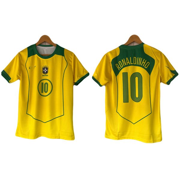 Ronaldinho Brazil 2002 World Cup Home Kit Half Sleeve - P2285