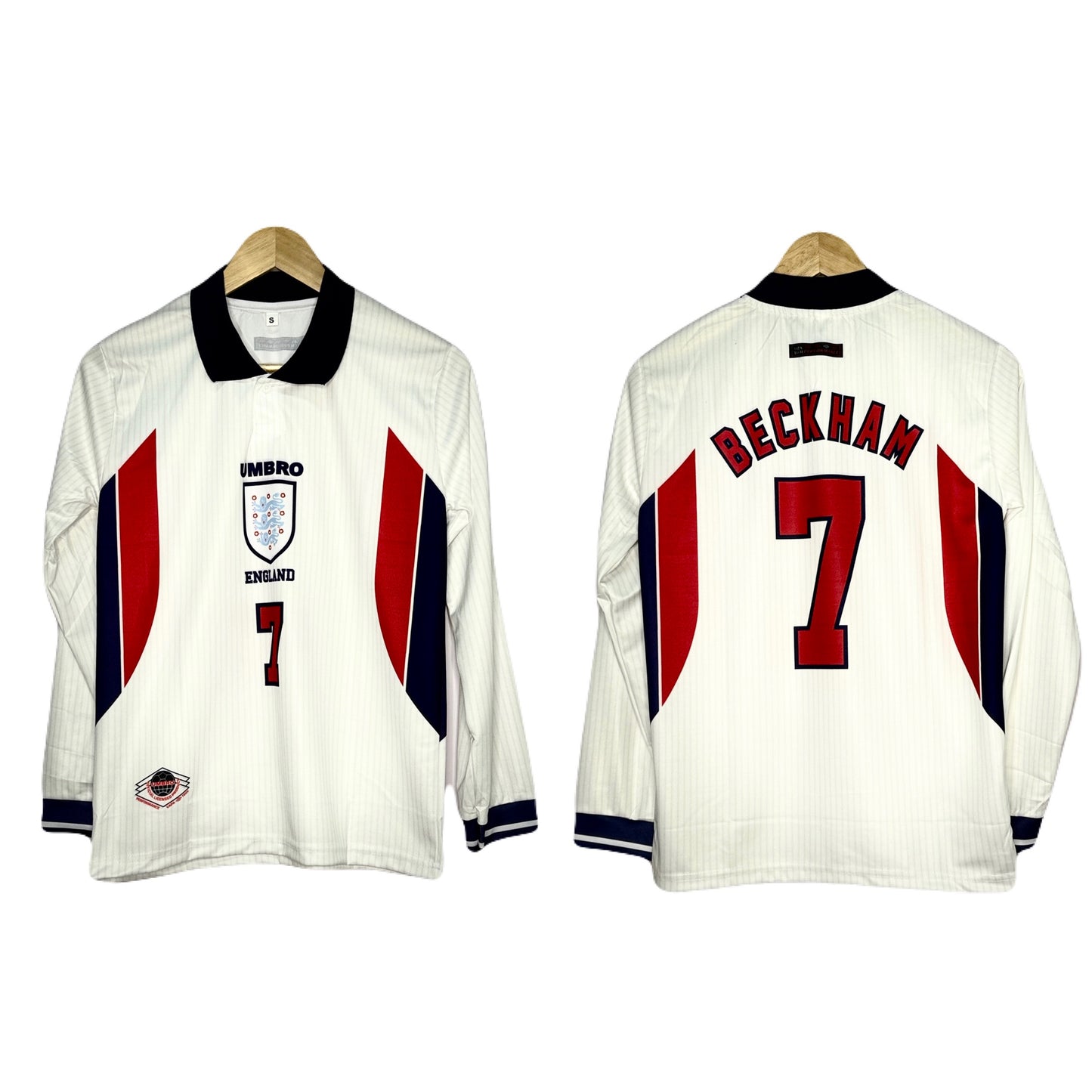 England 1998 World Cup Home Kit Beckham Full Sleeve - P1126 - Ms Retro Store