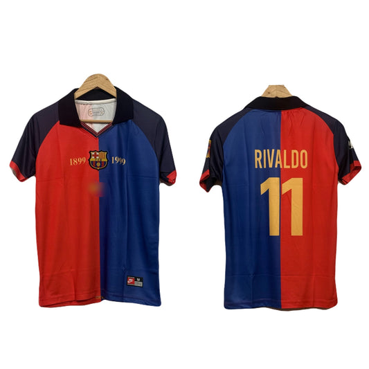 Fc Barcelona 1999-00 Home kit Rivaldo Half Sleeve - P1003 Ms Retro Store
