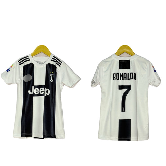 Juventus 2018-19 Home Kit Ronaldo Kids - P1282 Ms Retro Store