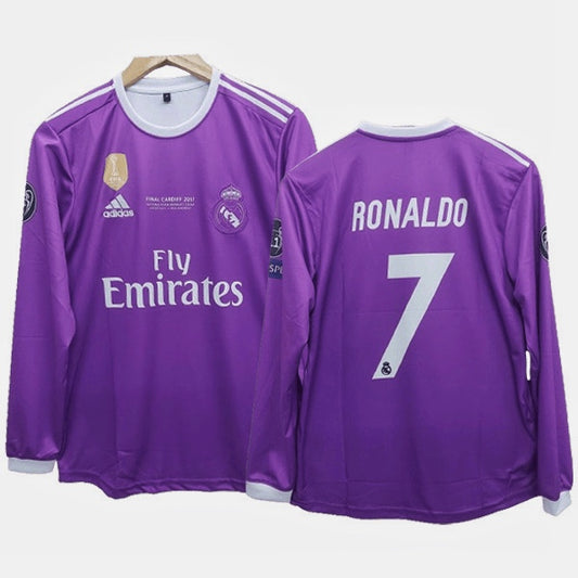 Best Retro jersey Ronaldo purple 2017 final edition Full sleeve - ms retro jersey