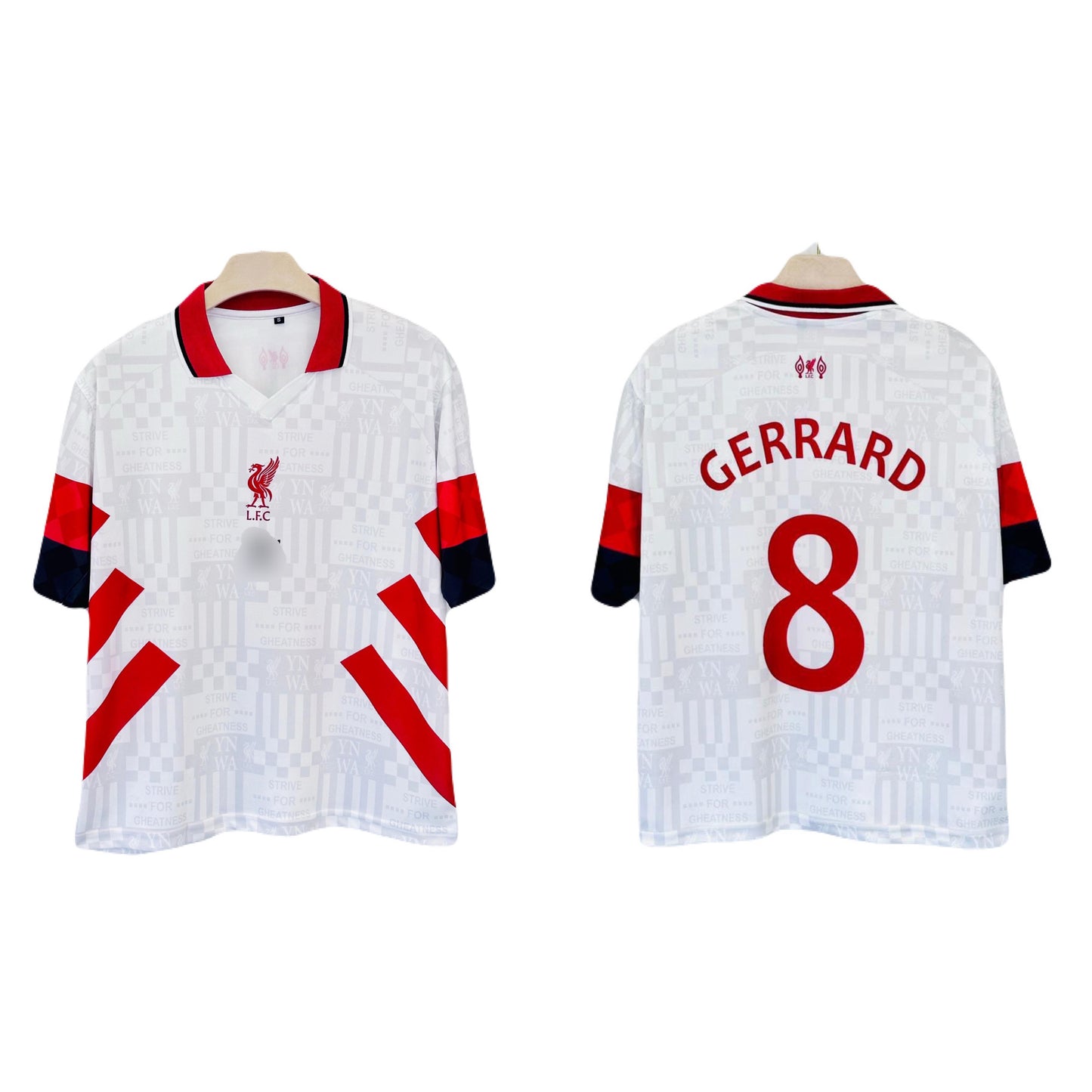Liverpool 1989-91 Away Gerrard Five Sleeve Collar Sublimation -  Ms Retro Store