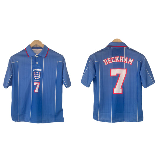 Beckham england 1996/97 away fivesleeve collar jersey -P1717