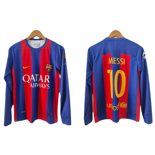 FC Barcelona 2016-17 home kit  leo messi full sleeve embroidery  -  ms retro store