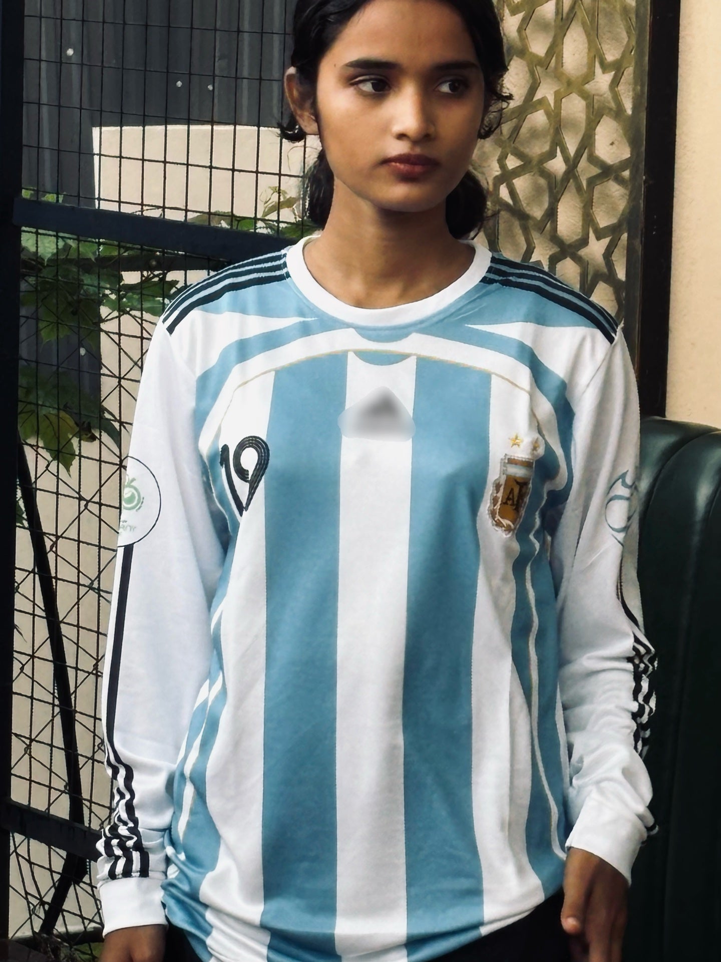 Messi argentina 2006 home jersey full sleeve embroidery - P773 ms retro store