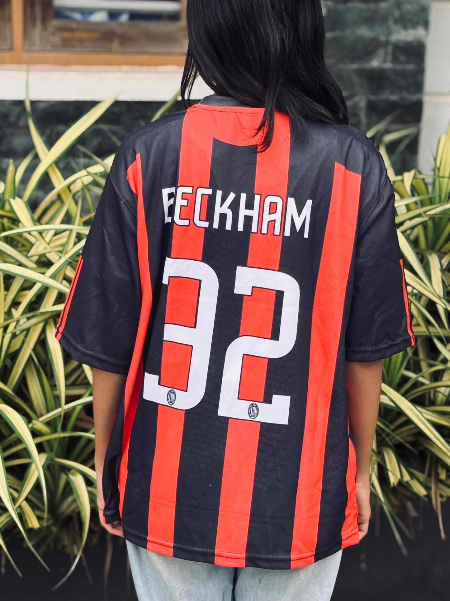 Ac milan 2008/09 home jersey beckham five sleeve - P776 ms retro store