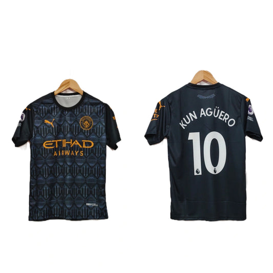 Manchester city 2020-21 Away kit kun. Aguero Half sleeve - Ms Retro Store
