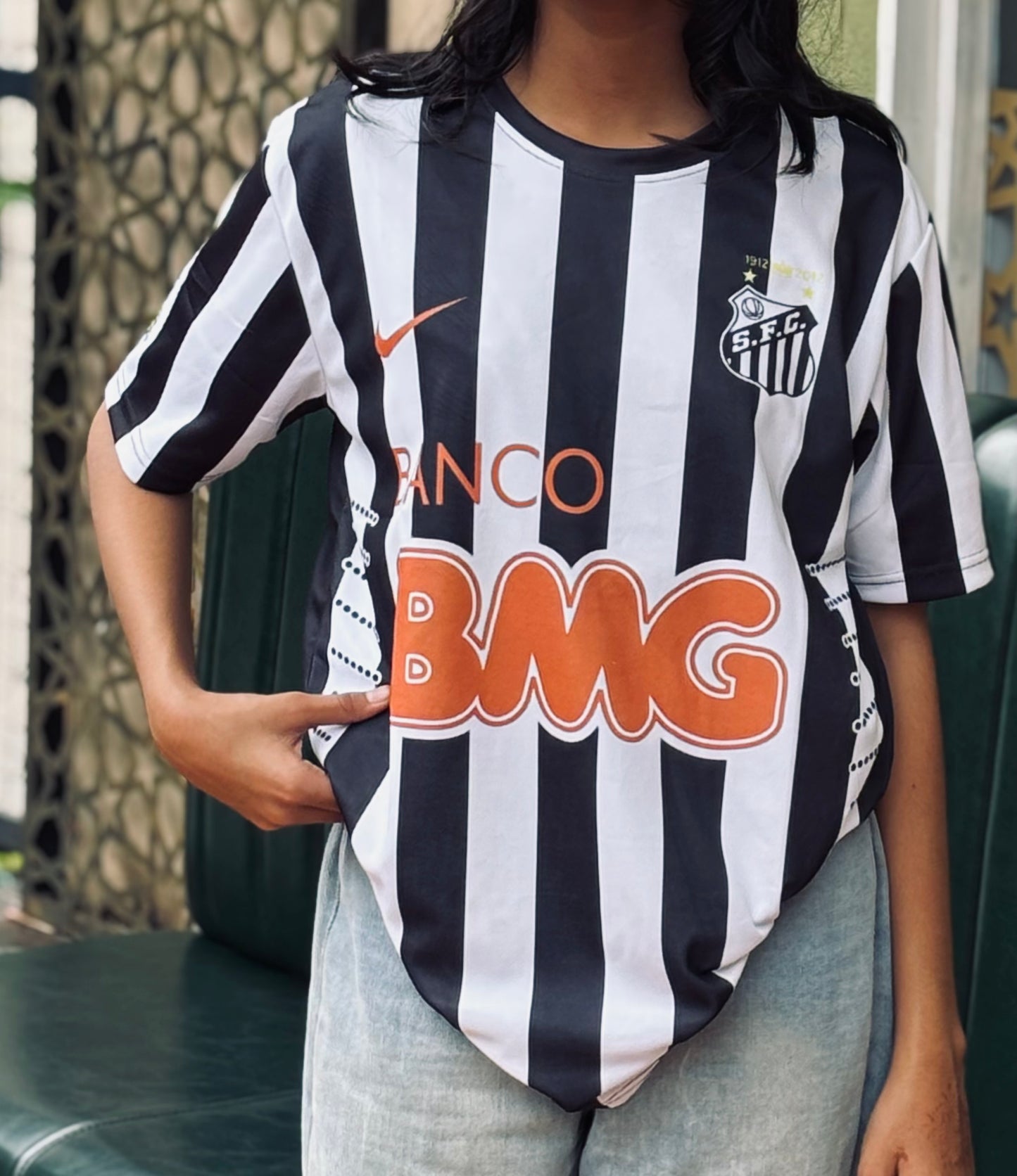 Santos neymar black and white 2012 half sleeeve P254