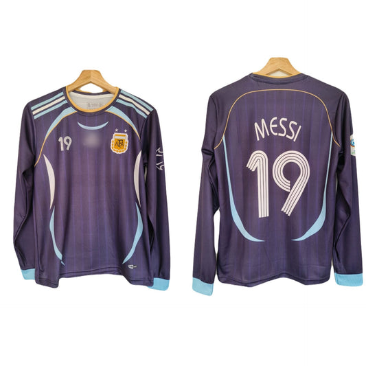Argentina 2006 away jersey full sleeve messi embroidery P88 - ms retro store