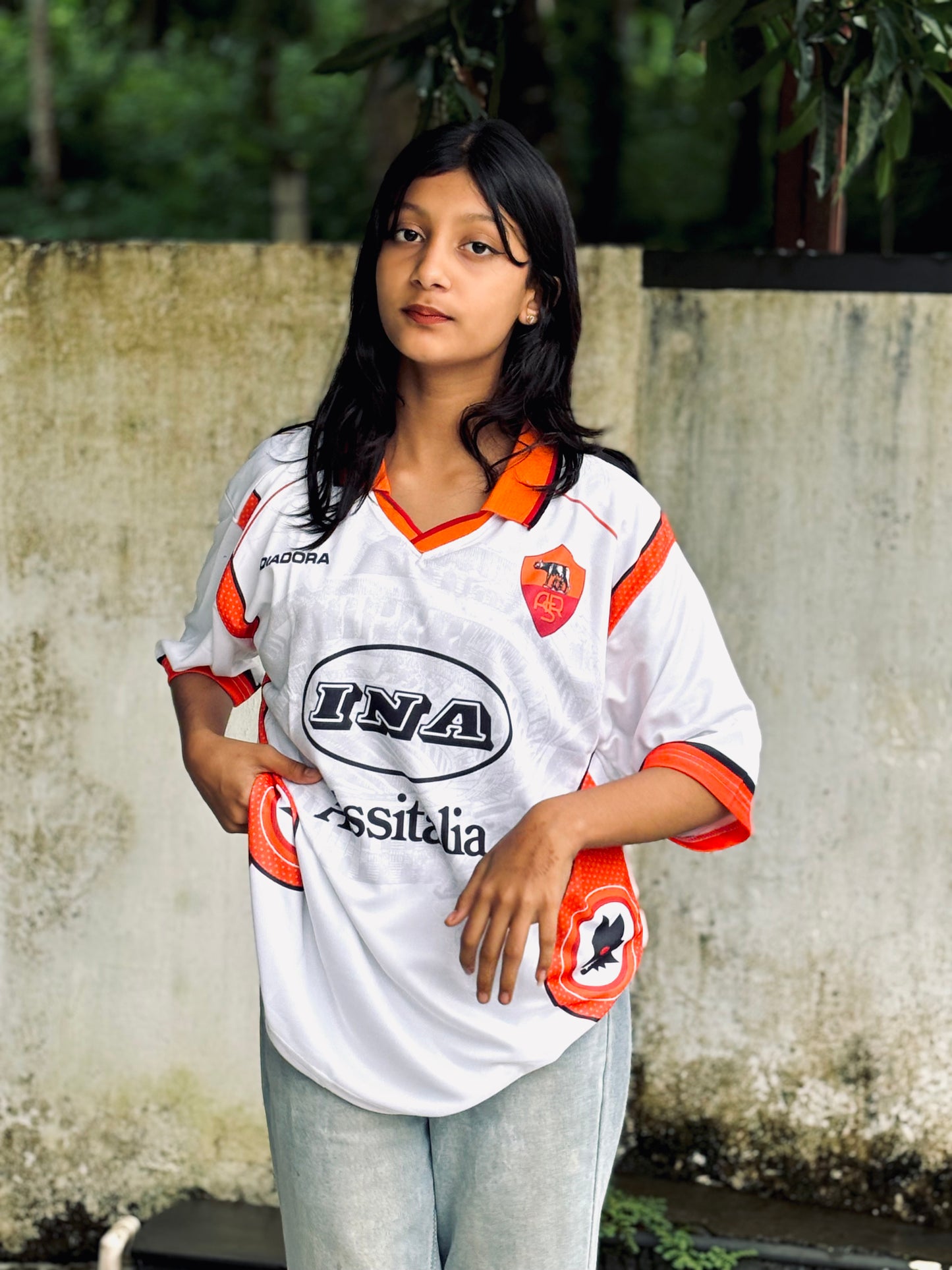 As Roma 1997/98 Away kit Totti 10 Five sleeve jersey P382 - Ms retro store