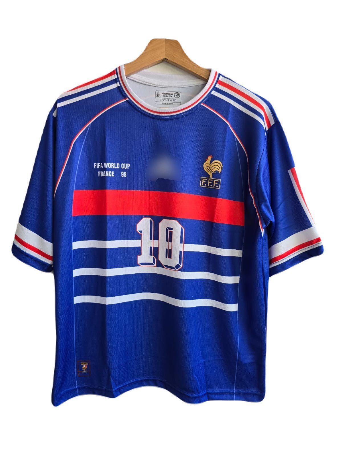 1998 fifa world cup france zidane jersey five sleeve - p107 -ms retro store