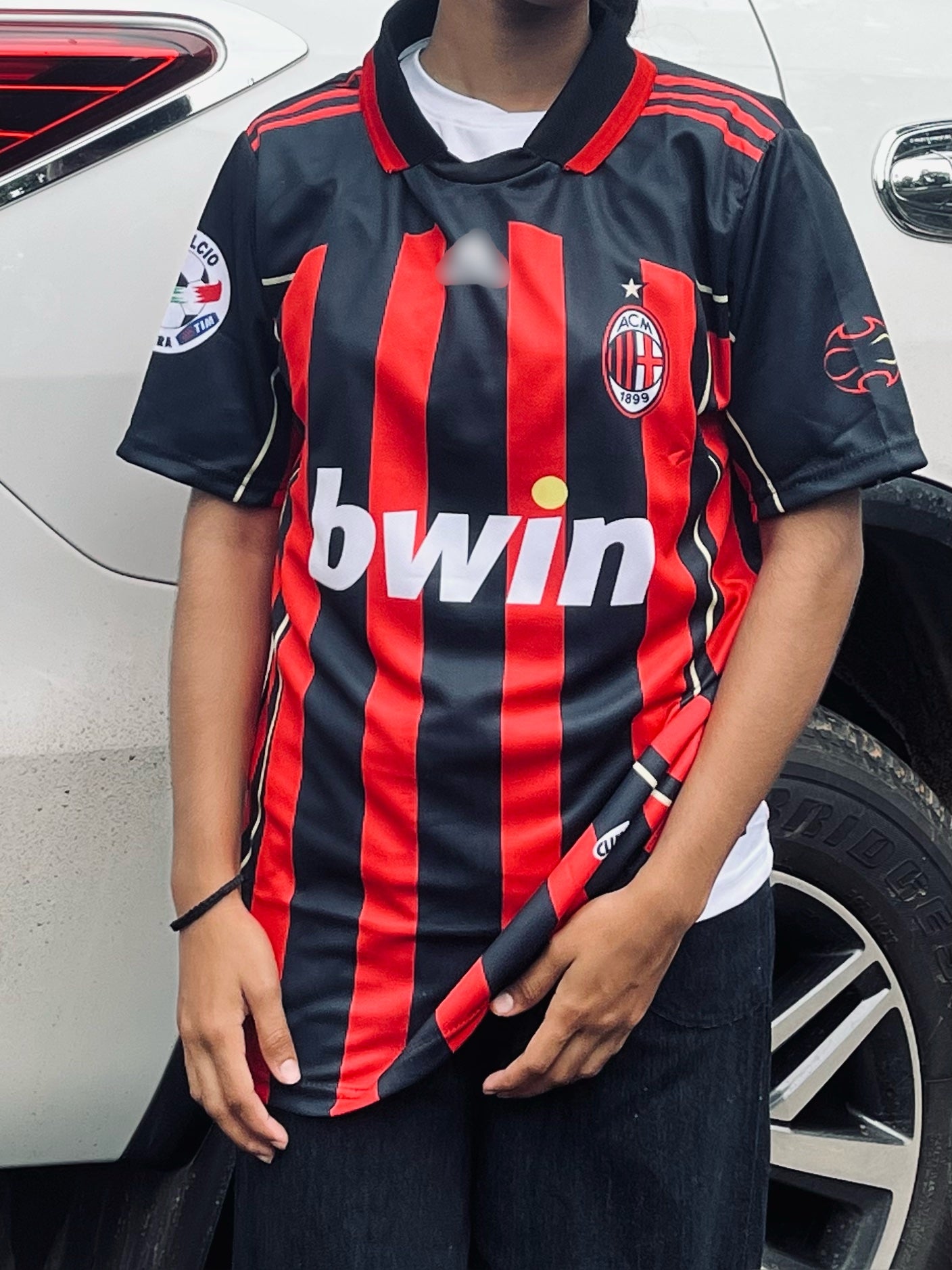 Ac milan 2006/07 home jersey Collar  type Ronaldinho -p831 - ms retro store