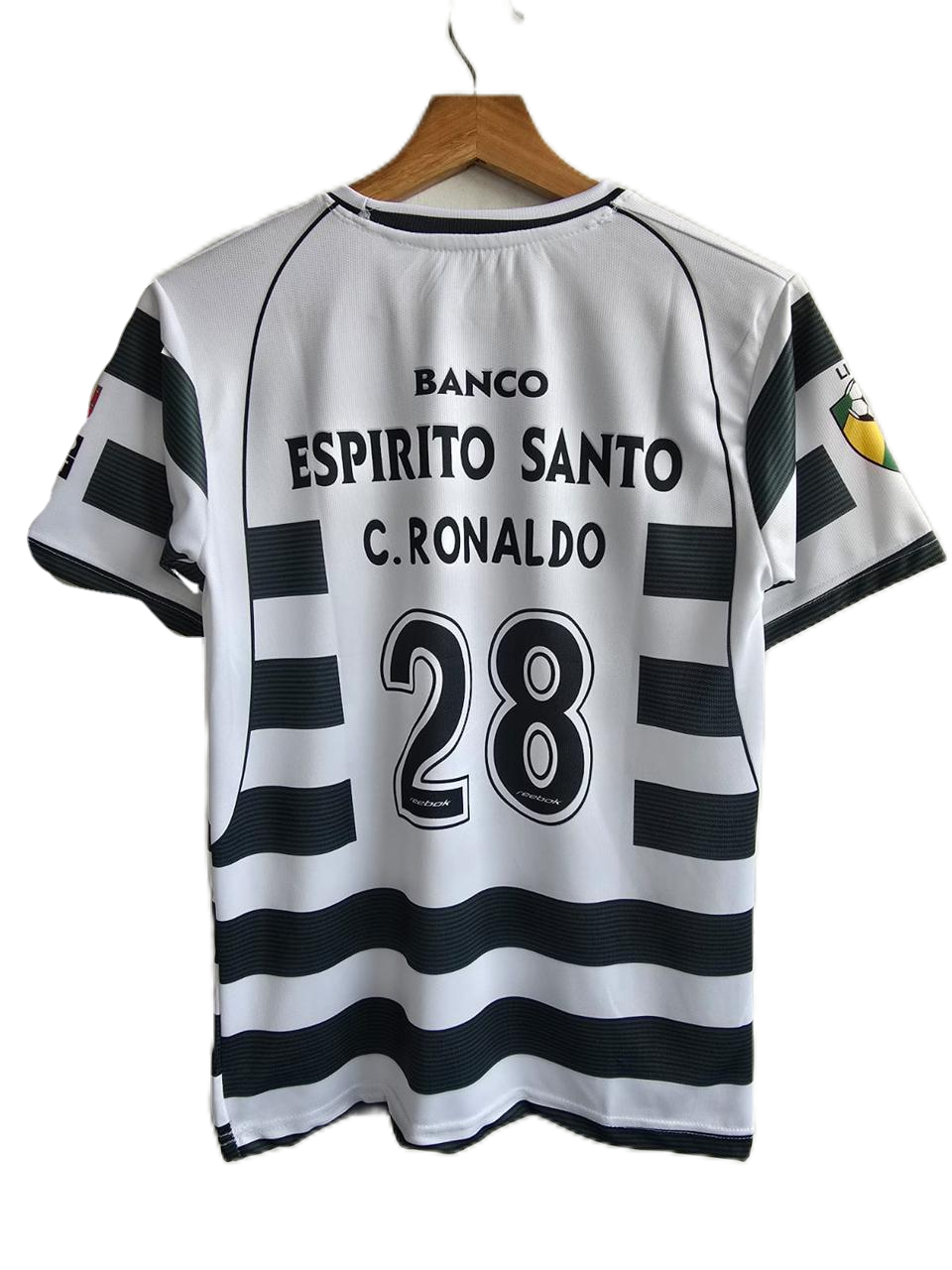 Sporting 2001-03 Home kit Ronaldo Embroidery Half sleeve - P489 - Ms retro store