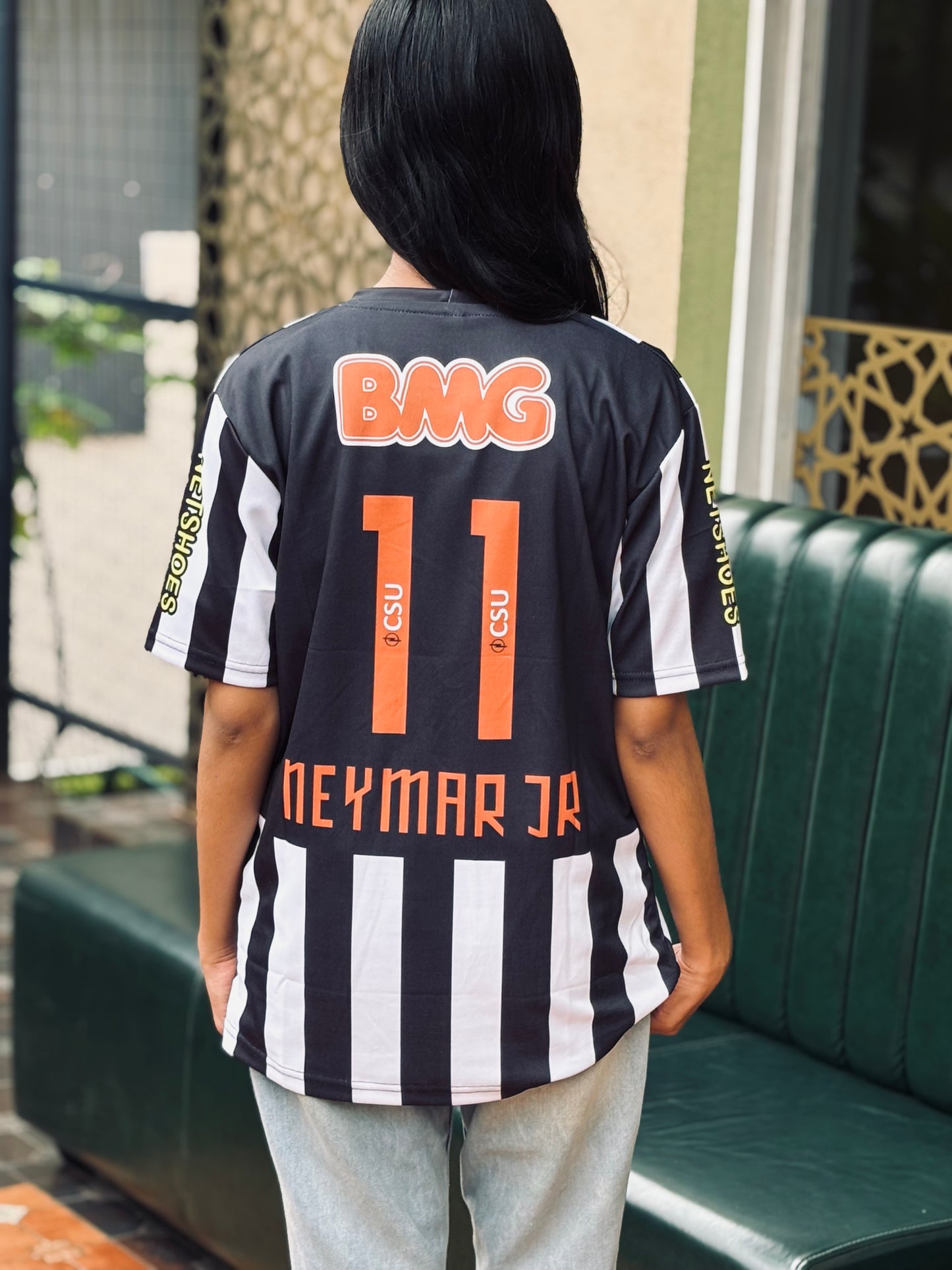 Santos neymar black and white 2012 half sleeeve P254
