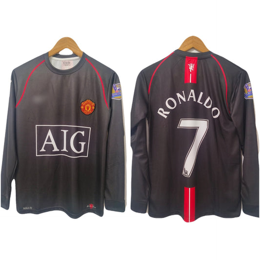 Ronaldo Manchester united black embroidery full sleeve - ms retro store