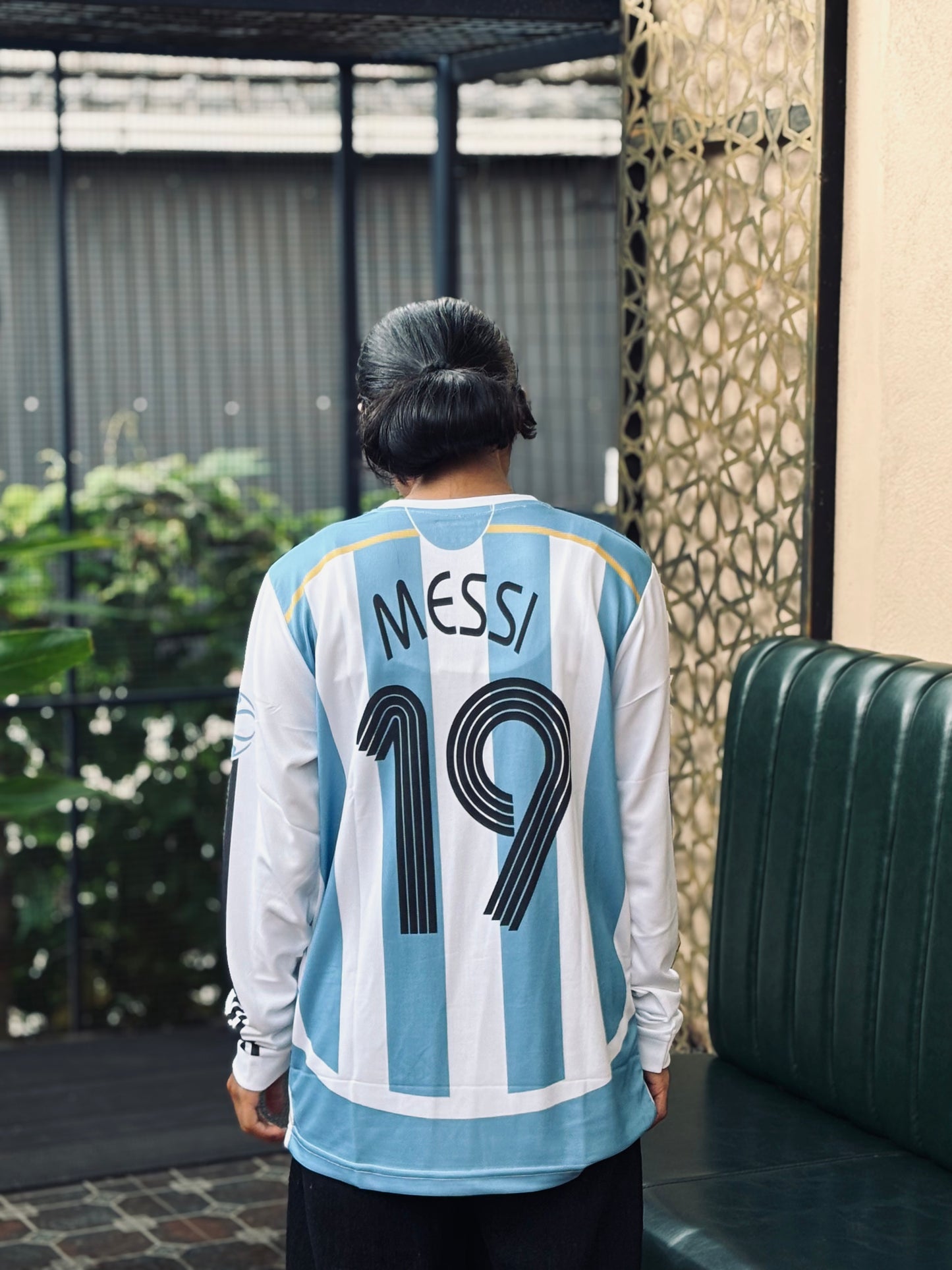 Messi argentina 2006 home jersey full sleeve embroidery - P773 ms retro store