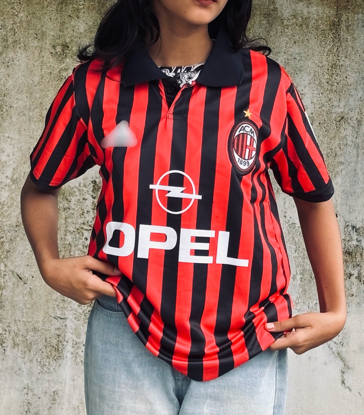Ac milan maldini 1995 collar - P794 ms retro store