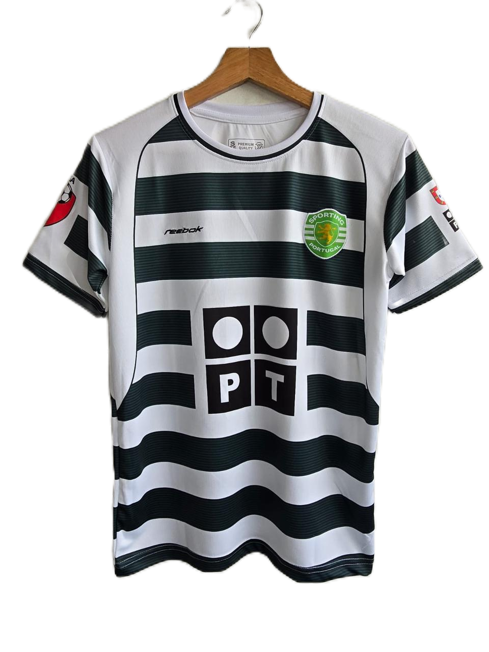Sporting 2001-03 Home kit Ronaldo Embroidery Half sleeve - P489 - Ms retro store