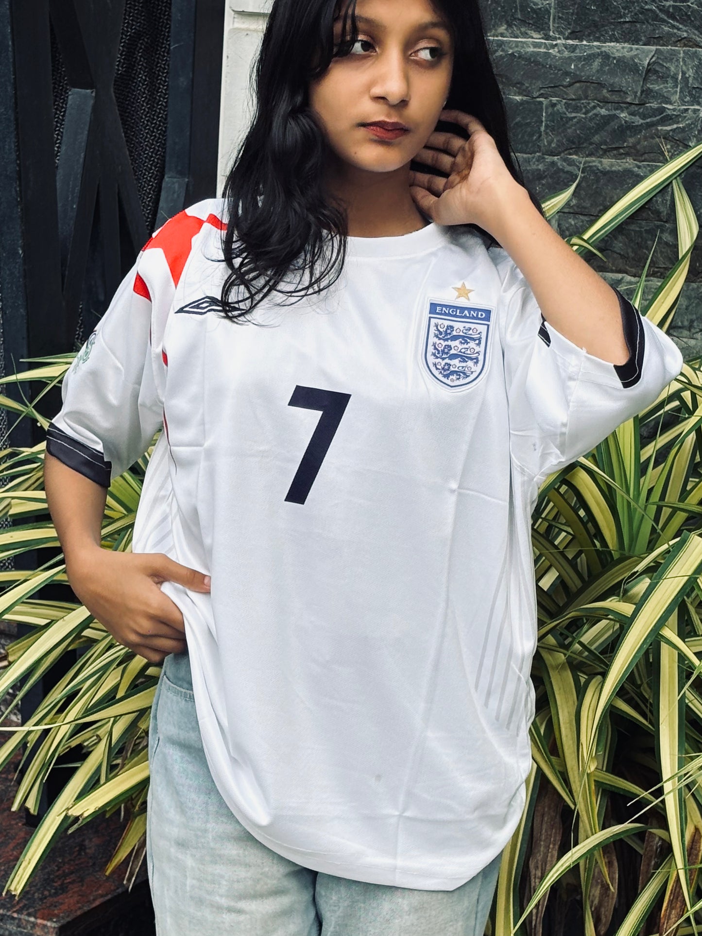 England embroidery five sleeve beckham - P975 ms retro store