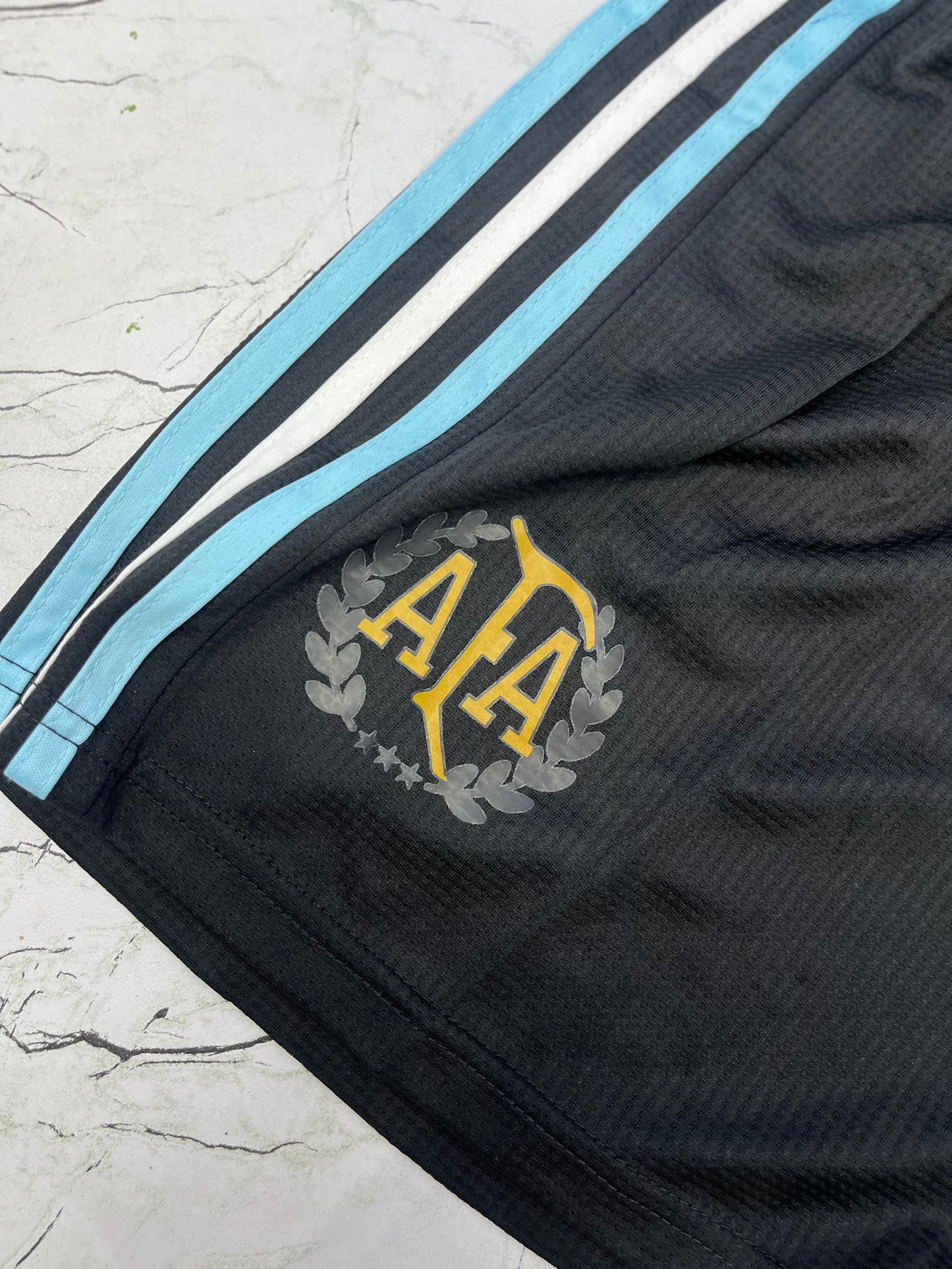 Premium first quality   Argentina 3 Line black  Shorts - P587 Ms Retro Store